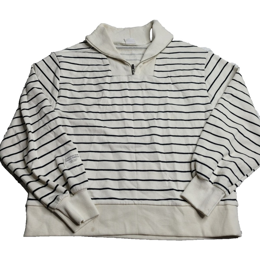 Zara Striped Partial‎ Zip Sweater Women's 13-14